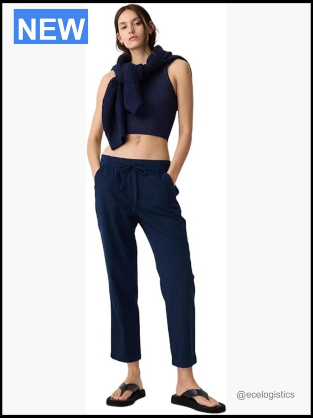 Women's Easy Straight Pull-on Casual Pants, Mid Rise, Comfortable